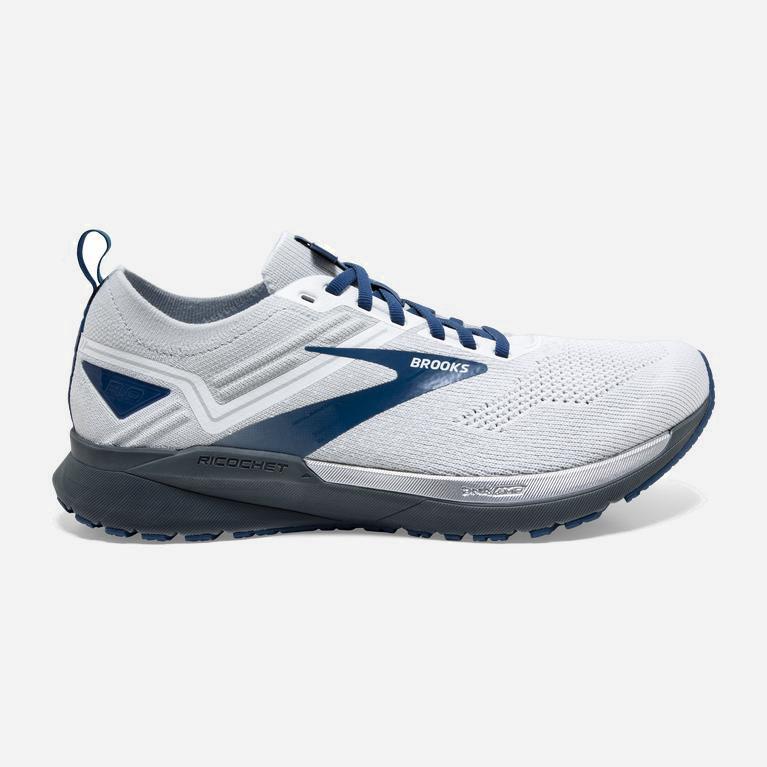 Brooks Ricochet 3 Lightweight - Zapatillas Running Asfalto Hombre - Blancas / Gris / Azules (BX15274